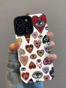 1 件装新款时尚优雅心形图案防震真皮手机壳，适用于 17/17Air/17Pro/17ProMax/ 16/16Plus/16Pro/16ProMax/ 15/15Plus/15Pro/15ProMax/ 14/14Plus/14Pro/14ProMax/ 13/13Pro/13ProMax/ 12/12Pro/12ProMax/ 11/ 11Pro/11ProMax - 彩色 - 查看 2