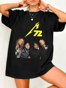 Vintage  SS M72 T-Shirt With Band Photo From "72 Seasons" Summer Tops - 黑色 - 查看 6