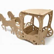 Colorful MDF Cart, Carriage, And Horse For Party Decoration - Choose Your Color - Cru - View 1