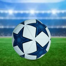 Balón de fútbol de moda de PVC, talla 2, apto para deportes al aire libre - Azul y blanco - Ver 3
