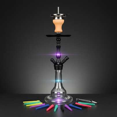 23.23-Inch Aluminum Hookah Set, 1 Hose With Charcoal Holder, Personal Hookah Pipe Suitable For Bars, KTVs, And Smoking Lounges