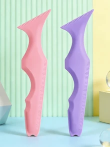 硅胶多功能化妆辅助模板，眼线模板，眉形定型卡，唇线模板，眼部提拉，校准化妆工具，新手友好，日常化妆必备 - 彩色 - 查看 4