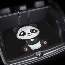 Chibi Panda Head Car Trunk Mat - Sturdy And Dust-Resistant Cargo Liner | Universal Trunk Protector - A - View 3