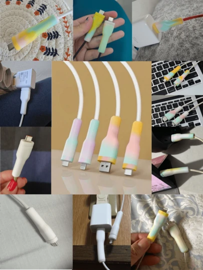 Funda protectora original para enrollar el cable de carga, diseñada compatible con teléfonos Apple y Android, duradera, resistente al desgarro, regalo perfecto para Halloween, Navidad o cumpleaños. Accesorio para cargador de teléfono, gestión de cables de escritorio, manga de cable divertida para proteger su cable de daños y desprendimiento (Nota: este producto solo es compatible con el cable de datos de carga de teléfono original)