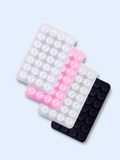 1pc Dual-Sided Silicone Phone Grip Handle, Suction Cup Phone Case Stand, Hands-Free Sticky Phone Holder, Suitable For Selfie And Video, Phone Finger Grip Stand, Wall Mountable, Car Mount, Applicable For Home, Office, Bathroom, Kitchen, Easy To Clean, No Trace Left, Soft Touch, Reusable Phone Accessory