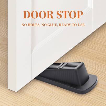 1pc Windproof & Shock-Proof No-Drill Creative Door Wedge, Home Safety Door Stopper Made Of TPR Material