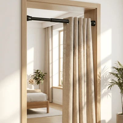 1套直径2.2厘米的新款拼接加长窗帘杆，适用于浴帘、窗帘、门帘