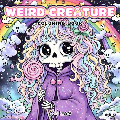 GDTME 1 Livre de coloriage pour adultes avec fantômes mignons - Design adorable et douillet, fantaisie violette, petits fantômes explosifs, motifs magiques, relaxation, cadeau d'anniversaire, cadeau de rentrée scolaire, Pâques, fête des mères, livre de coloriage, fournitures de bureau, fournitures scolaires