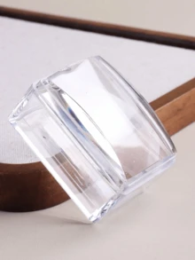 Set med fyrkantiga, transparenta silikonstämplar i nagelkonst (stämpel + skrapa), hög transparens, avtorkningsbar med alkohol, lämplig för stora stålplattor, rektangulär geléstämpel med skrapa och silikonstämpelhuvud - Multifärgad - Visa 5