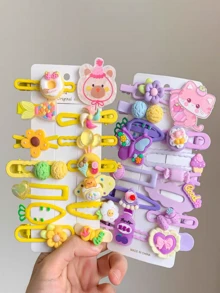 14个可爱卡通熊发夹，刘海夹，发饰 - 彩色 - 查看 2