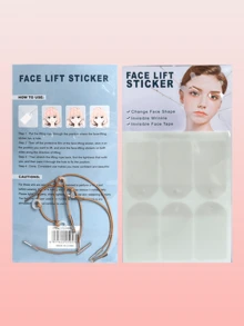 18pcs Invisible Lift And Tighten Transparent Tape With 4 Adjustable Elastic Bands, Instantly Tightens Neck, Jawline And Double Chin, Reusable, Fragrance-Free - Multicolor - View 11