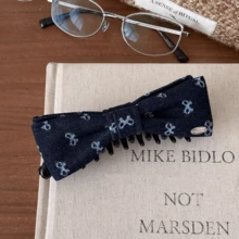 Women's Fashion Denim Blue Bow Hair Clip, Banana Clip For Bun, Ponytail, Versatile Twist Clip - Multicolor - View 12