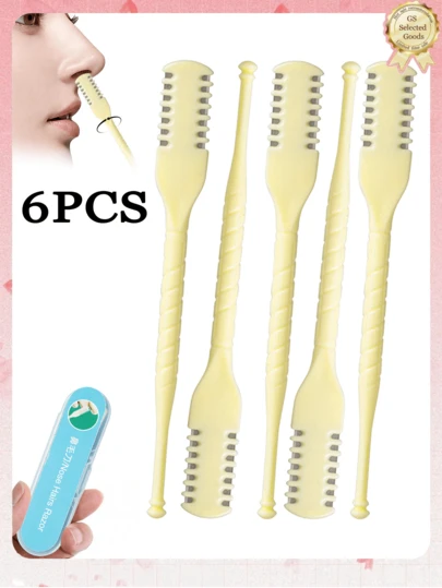 Bộ 6/5/2/1 máy tỉa lông mũi cầm tay, dao tỉa lông mũi hai đầu, tay cầm thoải mái, lưỡi dao siêu chính xác, loại bỏ lông mũi nhẹ nhàng, không gây đau, dễ vệ sinh, sử dụng lâu dài, thích hợp cho gia đình, hẹn hò, thăm hỏi, tiệc tùng và các dịp khác.