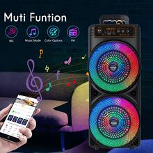 Portable Outdoor Wireless Speaker With Button-Controlled Subwoofer, 2400mAh Battery Capacity, RGB Lighting, Dazzling Light Effects, Dual Subwoofer Design, Suitable For Home, Outdoor, Parties, Square Dancing, Karaoke, Family Gatherings, Disco And Other Occasions, With Cool Lighting Effects. - 查看 9