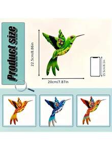 1pc/4pcs Vibrant Metal Hummingbird Wall Art Decor, Suitable For Indoor/Outdoor Decoration, Balcony, Patio, Fence, Wedding Party, Home Decor - Gift For Bird Lovers - A - View 8
