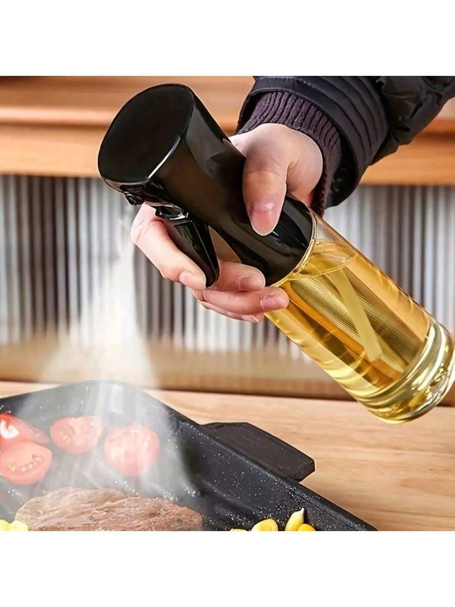 1pc Olive Oil Sprayer Bottle, Plastic Spray Bottle, Dual-Use Oil Sprayer, Leak-Proof Olive Oil Storage Bottle, Kitchen Seasoning Rack, Soy Sauce Bottle, Vinegar Sprayer, Kitchen Supplies, Kitchen Gadgets - Multicolor - View 1