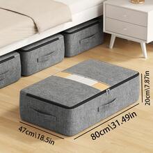 1pc Large Rectangular Under-Bed Storage Bag, 4 Sizes Available, See-Through, With Handles, Grey, Waterproof, Multi-Purpose Organizer Box, Suitable For Bedroom Decor, Boxes, Cabinets, Outdoor Storage Racks, Christmas Decorations, Affordable Christmas Gift - Dark Grey - View 9