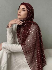 1件闪亮亮片头巾，柔软透气长款披肩，闪光头巾，四季皆宜的多功能头巾，适合日常生活、工作、旅行、婚礼和宗教活动，也适合夏季遮盖。 - 彩色 - 查看 22