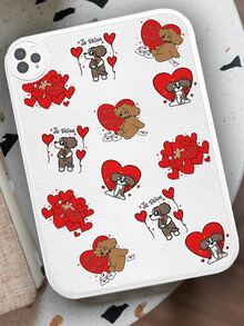 1pc Cute Dog Cartoon Pattern Painted Protective Case, Suitable For Anti-Drop Tablet Cover - Multicolor - View 4