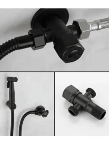 3/4英寸黑色三角阀，加厚防爆马桶进水阀，截止阀，防漏，适用于热水器 - 一出角閥 - 查看 5