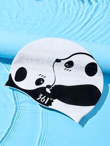 361degree 361°泳帽，可爱熊猫造型，内里防滑颗粒，有效防摔，硅胶材质，防水，时尚又可爱 - 黑與白 - 查看 4