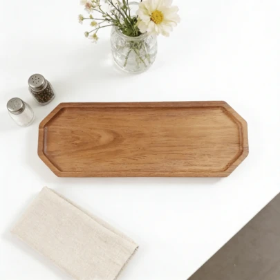 相思木托盘，多用途木制餐盘，适用于盛放早餐、面包、奶酪等，厨房配件