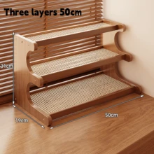 Kệ để bàn 3 tầng bằng tre, thích hợp cho văn phòng, ký túc xá, quầy bếp, cũng có thể dùng làm kệ trưng bày trên bàn phòng khách/nhà. Kệ lưu trữ đa chức năng và dụng cụ sắp xếp văn phòng phẩm. - màu nâu - Xem 10
