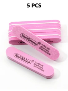 5/10pcs Rectangular Nail File Set, 0.47 Inch Thick, Suitable For Gel Nails, Washable Sponge Double-Sided 100/180 Grit Sandpaper For Grinding And Polishing - Multicolor - View 23