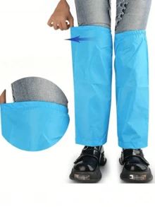 1 buah Pelindung Sepatu Lipat Portabel Tahan Air, Celana Hujan Kain Oxford Penutup Penuh, Penutup Resleting Penuh, Manset Elastis & Desain Kaki Meruncing, Cocok Untuk Bersepeda & Mendaki (Tahan Angin Berkualitas Tinggi), Unisex, Penutup Kancing - Satu ukuran cocok untuk semua - View 3