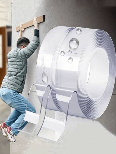 1 Cuộn băng keo hai mặt siêu bền 1/3/5/10M, băng keo dính mạnh có thể tái sử dụng, băng keo nano đa năng có thể tháo rời và giặt được, thích hợp để dán đồ dùng trong nhà/văn phòng/xe hơi, lý tưởng cho các dụng cụ trang trí nhà cửa, nhãn dán không gây hư hại, decal dán tường.