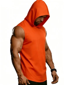 5-Pack, Men's Hooded Sports Vests, Men's Summer Sports Vests, Men's Summer Sports Hoodies, Sleeveless Hoodies, Suitable For Gym Workouts, Ball Sports, Outdoor Leisure, Hiking, Polyester Mesh, Breathable And Sweat-Proof, Men's Cool Vests, Multiple Colors Available, High Quality. - 多色2 - 查看 4