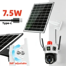Painel Solar Portátil é uma Fonte de Alimentação Dedicada para Câmeras de Vigilância, Resolvendo Perfeitamente Problemas de Fornecimento de Energia. Suporta Saídas Duplas Tipo-C 5V e USB, Compatível com Vários Dispositivos, Equipado com Suporte Ajustável 360°, Pode Ajustar o Ângulo Flexivelmente para Maximizar a Absorção de Energia Solar, O Design de Instalação Sem Fio Elimina a Necessidade de Fiação Complicada, Economizando Tempo e Esforço. Adequado para Estacionamentos, Pomares e Outros Cenários. - Visão 2