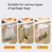 1 pieza de papelera plegable montada en la pared, gabinete de almacenamiento, para cocina, baño, soporte para bolsas de basura, anti-olor, papelera sellable que no ocupa espacio, perchero de bolsas de basura plegable y multifuncional (sin incluir bolsas de basura) - Multicolor - Ver 5