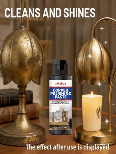  Jakehoe 黄铜清洁剂和抛光剂 - 有效去除污渍 - 黄铜和金属抛光修复剂，适用于抛光黄铜、紫铜、镀层金属 - 是家居装饰、乐器和珠宝的理想之选，也是馈赠亲朋好友的绝佳礼物，尤其是在节日期间。