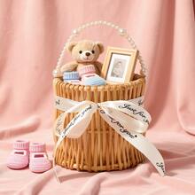 伴娘邀请礼篮，珍珠手柄编织篮，婚礼派对礼品套装 - 查看 9