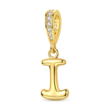 1个A-Z字母吊坠，金色LOVE字母垂坠吊坠，适配原装手镯，DIY首饰礼物 - 金黃色 - 查看 23