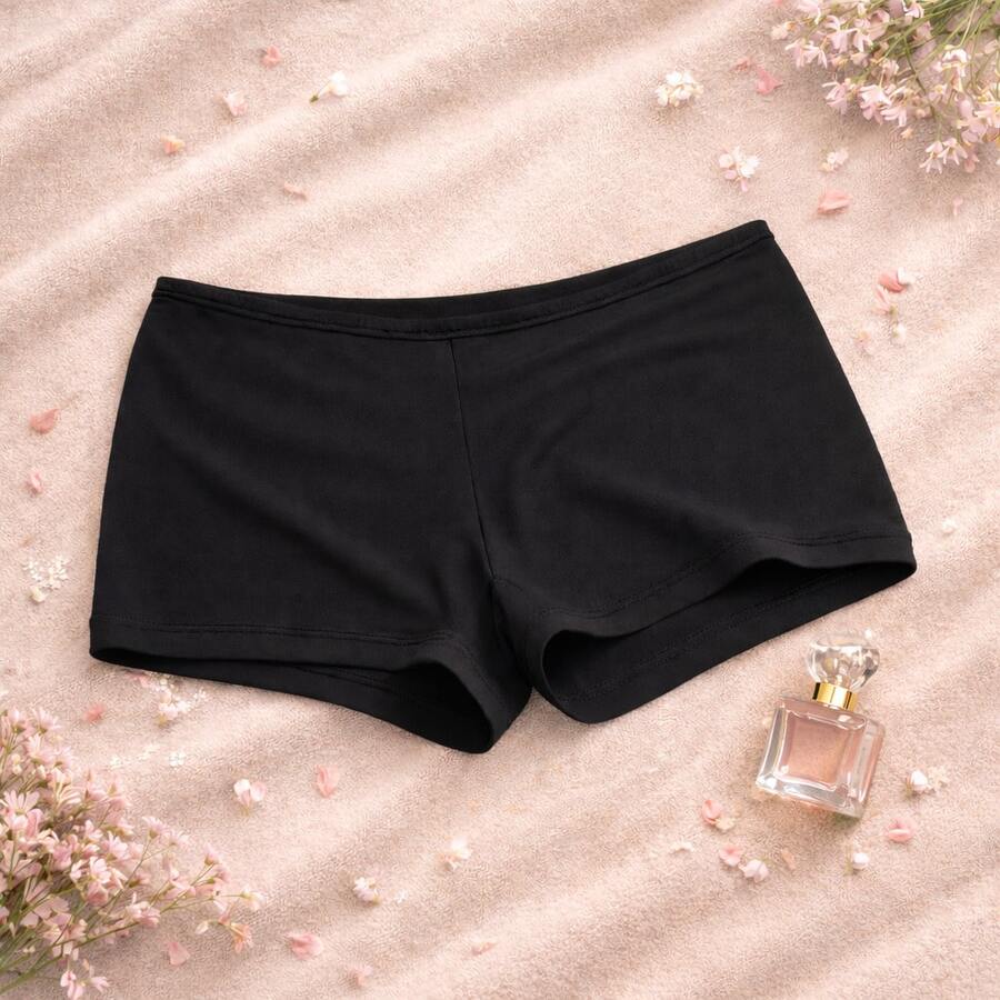 Women's Second Skin Shorts, Underwear/Slip-On Shorts To Wear Under Skirts And Dresses, Women's Fashion, Premium Short Shorts - 黑色 - 查看 1