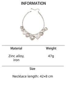 1件波西米亚风夸张3D浮雕心形吊坠项链，个性化时尚珠宝，女士礼物 - 立體愛心多吊墜項鍊 - 查看 8