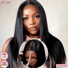 Wear And Go Glueless Wigs Pre Plucked Pre Cut 5x5 5x7 Straight Wig Human Frontal Hair Wigs For Women Human Blended Hair 200 Dentisty Brazilian Virgin Hair 13x4 13x6 HD Lace Front Wigs Natural Black Color - Natural & Black - View 2