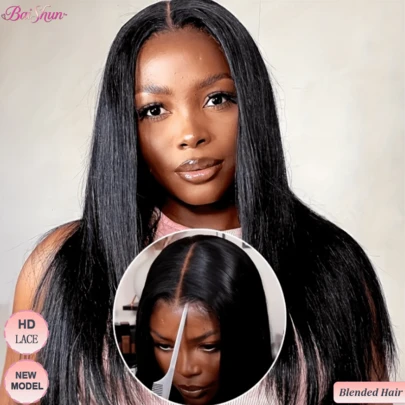Wear And Go Glueless Wigs Pre Plucked Pre Cut 5x5 5x7 Straight Wig Human Frontal Hair Wigs For Women Human Blended Hair 200 Dentisty Brazilian Virgin Hair 13x4 13x6 HD Lace Front Wigs Natural Black Color