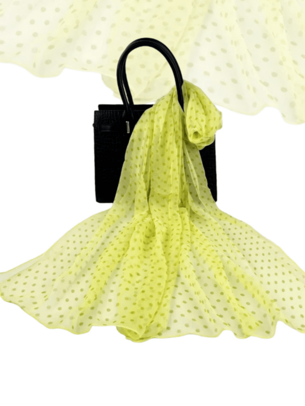 1pc Polka Dot Fashion Scarf, Chiffon Long Scarf With Silk-Like Feel, Gift For Mom