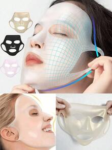 3D Reusable Face Lifting & Firming Anti-Wrinkle Face Mask Patch, Silicone 3D Ear-Hanging Design Mask, Reduces Evaporation & Fixes Face, Non-Slip Ear-Hanging Tight Mask, 3D Moisturizing Mask Patch, Soft & Skin-Friendly Fits All Face Shapes, Washable & Reusable, Unrestricted Movement, Beauty Tool - Multicolor - View 6