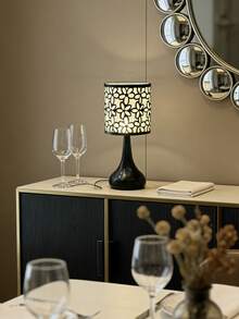 1pc USB Powered Warm Light Table Lamp, Modern Ins Style Retro Innovative Atmosphere Minimalist Decor Night Light For Bedroom Bedside Room Desktop - Black - View 6