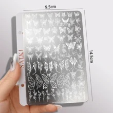 Nail Art Stamping Plate, Butterfly Wing Liquid Nail Decals, Bowknot Nail Stamp Template, Transparent Nail Stamping Silicone Stamp, Nail Art Tools - Black - View 12