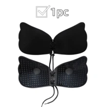 1件硅胶隐形泳衣文胸，无钢圈无肩带提拉胸垫，适合小胸 - 彩色 - 查看 22