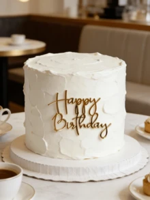1件/3件/5件装亚克力蛋糕装饰品，生日蛋糕装饰，亚克力生日蛋糕装饰品，甜点桌装饰，烘焙装饰，派对装饰，家居厨房必备，节日礼物 - 金色 - 查看 4