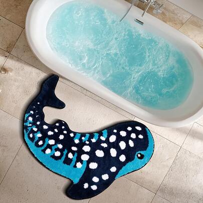 Thảm tắm hình cá voi sống động như thật, mang đến không khí vui tươi và ấm cúng cho việc tắm rửa hàng ngày, thảm trang trí, thảm phòng ngủ, thảm phòng khách, có thể giặt được.