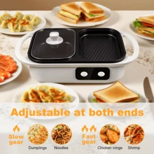 Lẩu và vỉ nướng điện đa năng, bộ lẩu và vỉ nướng mini dành cho ký túc xá. - Phích cắm loại EU E (220-240V) - Xem 5