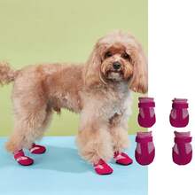 4pcs/Set Pet Casual Breathable Mesh Soft Bottom Shoes, Suitable For Teddy, Poodle And Other Small Dogs - Black - View 3