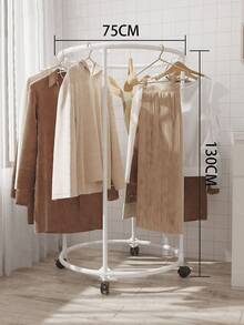 1pc Thickened Rotary Clothes Hanger Rack, Floor-Standing Drying Rack With Wheels, Easy Clothes Storage And Display, Suitable For Home And Retail Spaces, Available In Gold, Black, White, Multi-Functional Metal And PP Rack With Wheels - Ideal For Rooms, Living Rooms, Balconies, Offices - Multicolor - View 5